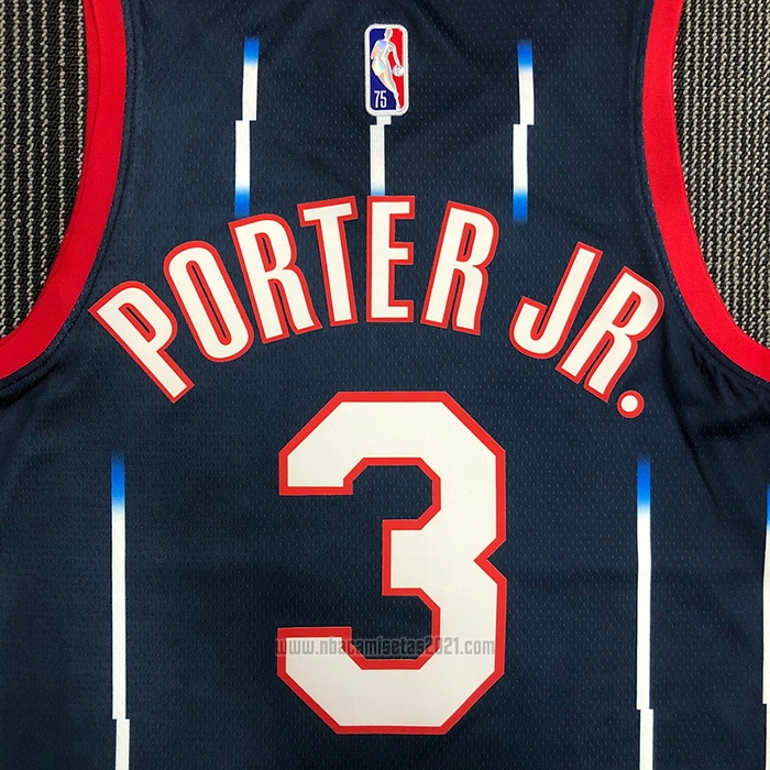 Camiseta Houston Rockets Kevin Porter JR. #3 Ciudad 2021-22 Azul